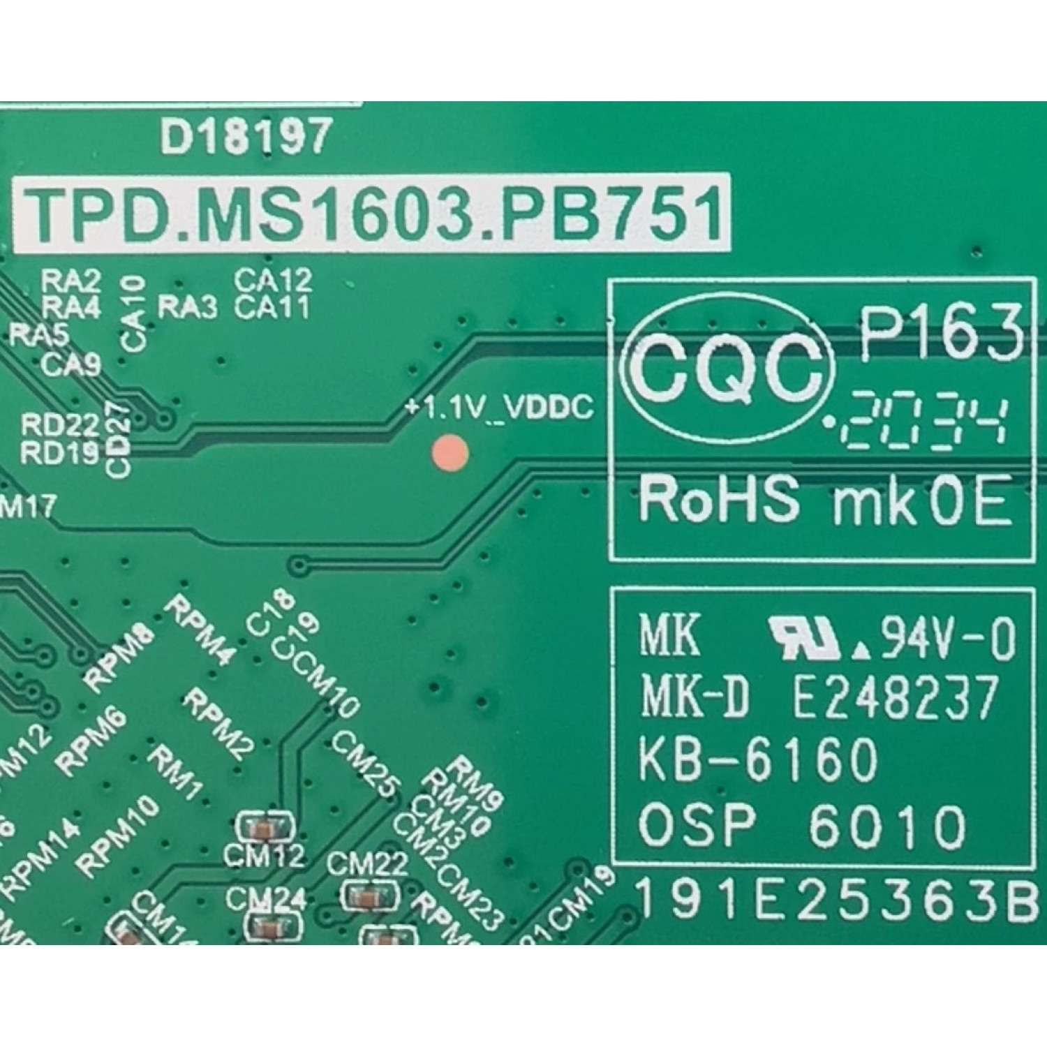 MAIN FUENTE PARA TV INFOCUS / NUMERO DE PARTE A20096825  / TPD.MS1603.PB751 / CH_XC9C_A / A20096825 / A20096825-1A01915 / PANEL C450Y19-60 / MODELO IN-45FA40PR - Imagen 3